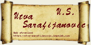 Utva Sarafijanović vizit kartica